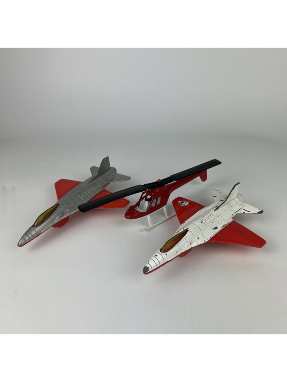 Vintage Tootsietoy Airplane Helicopter Toy Lot Diecast 3 Piece